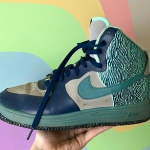 NIKE AF1 LUNAR FORCE 1  HIGH ZEBRA SNEAKERS